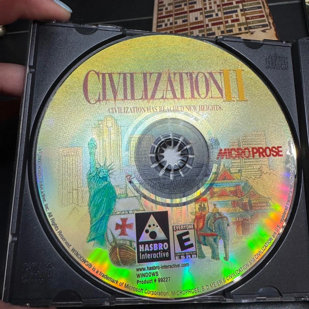 Sid Meier Civilization II PC Game CD-ROM with Civ IV Manual and Poster Lot